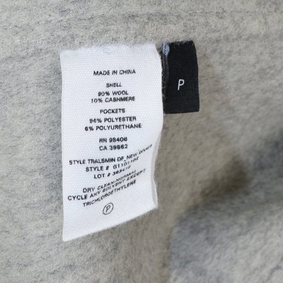 Theory Wool Cashmere Grey Tralsmin Moto Biker Jacket Size P/XS - Picture 13 of 13